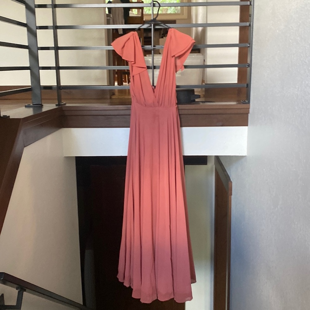 Pinkish, bridesmaids dress